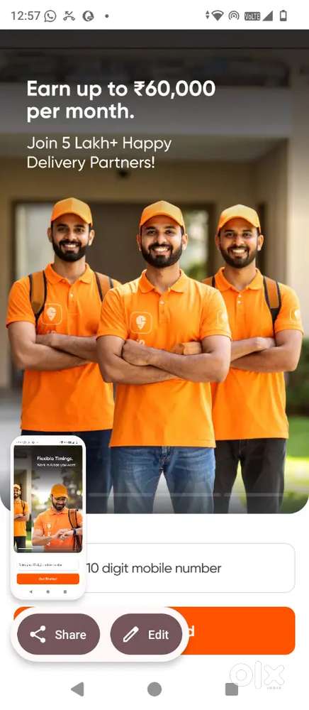 Swiggy food and instamart delivery job cheithittundo