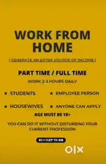 WORK FROM HOME for students, housewife, job persons