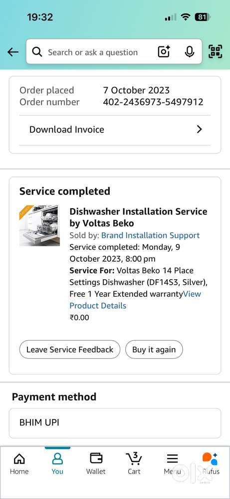 LG Beko Dishwasher