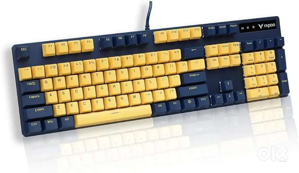 RAPOO V500 Pro Mechanical Gaming Keyboard Yellow & Blue Edition.