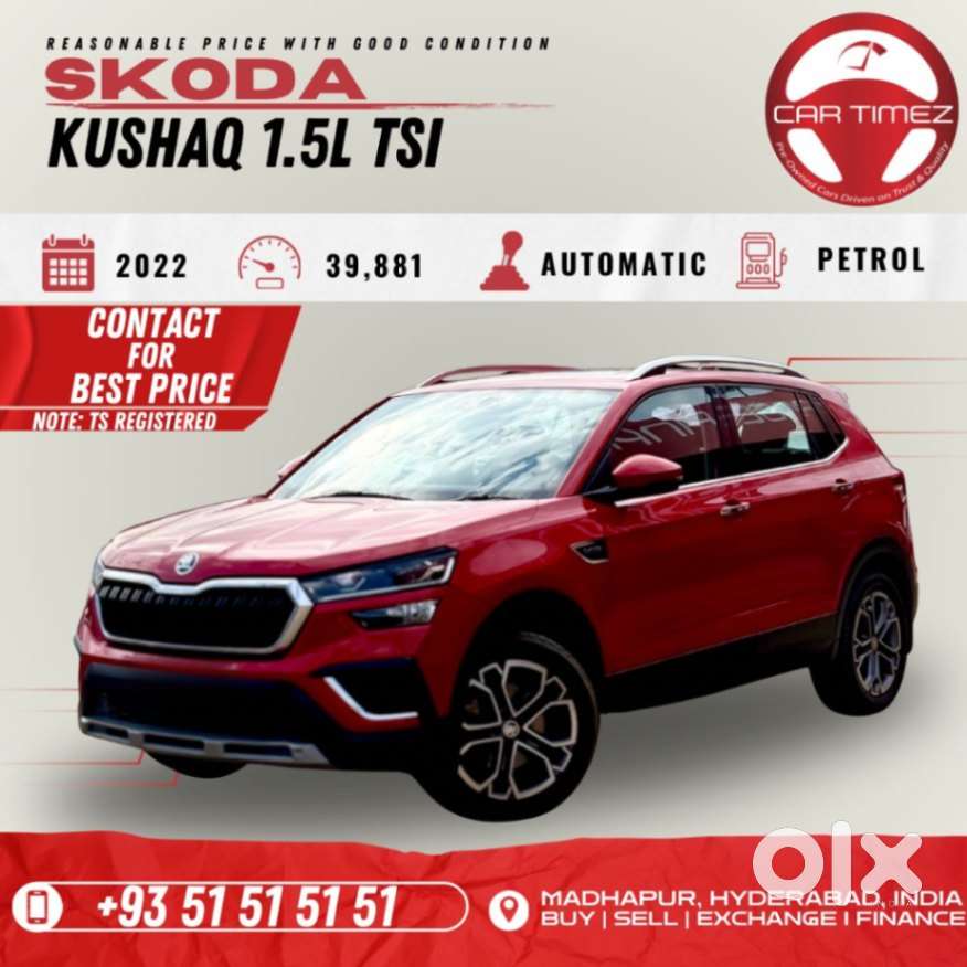 Skoda Kushaq 1.0 TSI Style AT, 2022, Petrol