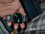 Mens analogue watch with silver chain