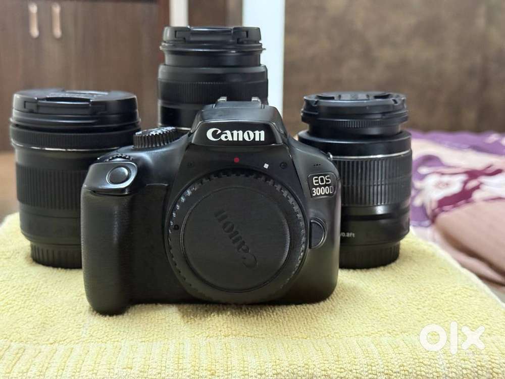 Canon Eos 3000D with kit lens 18-55mm, canon 10-18mm, canon 55-250mm