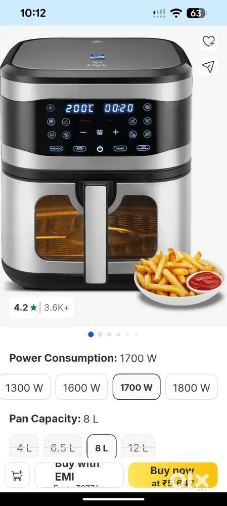 Kent 8 ltr Air fryer
