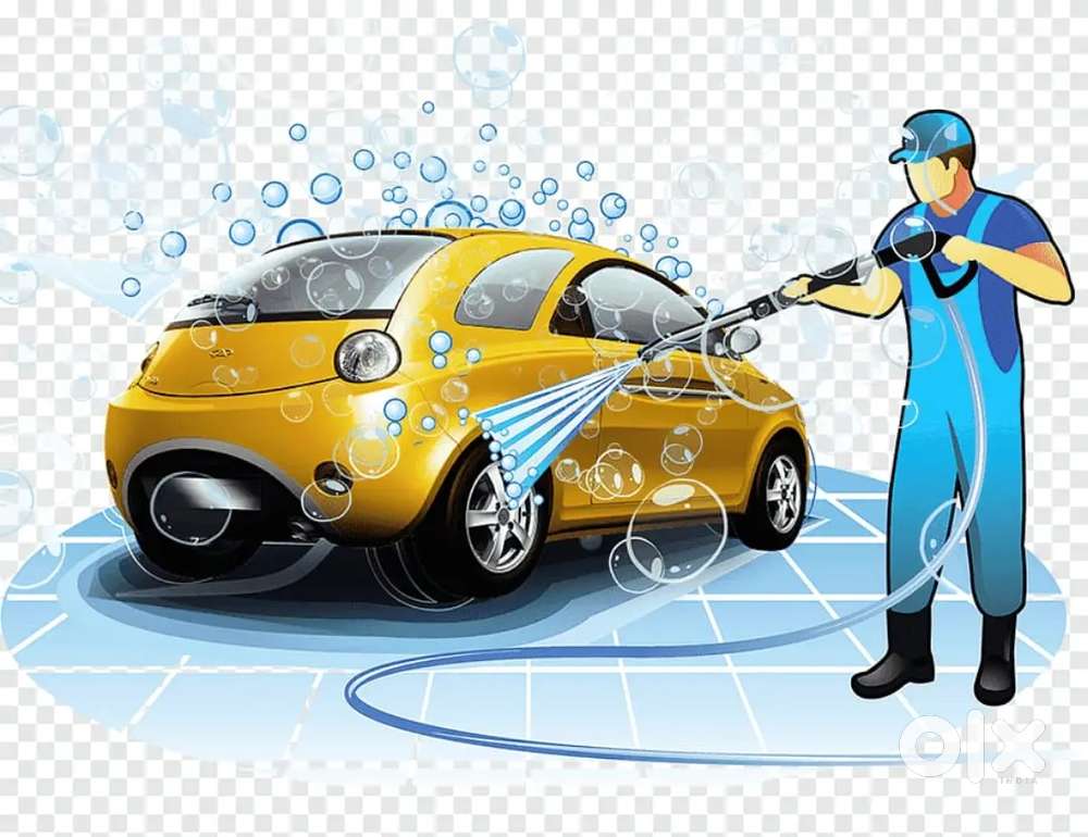 Car washing person