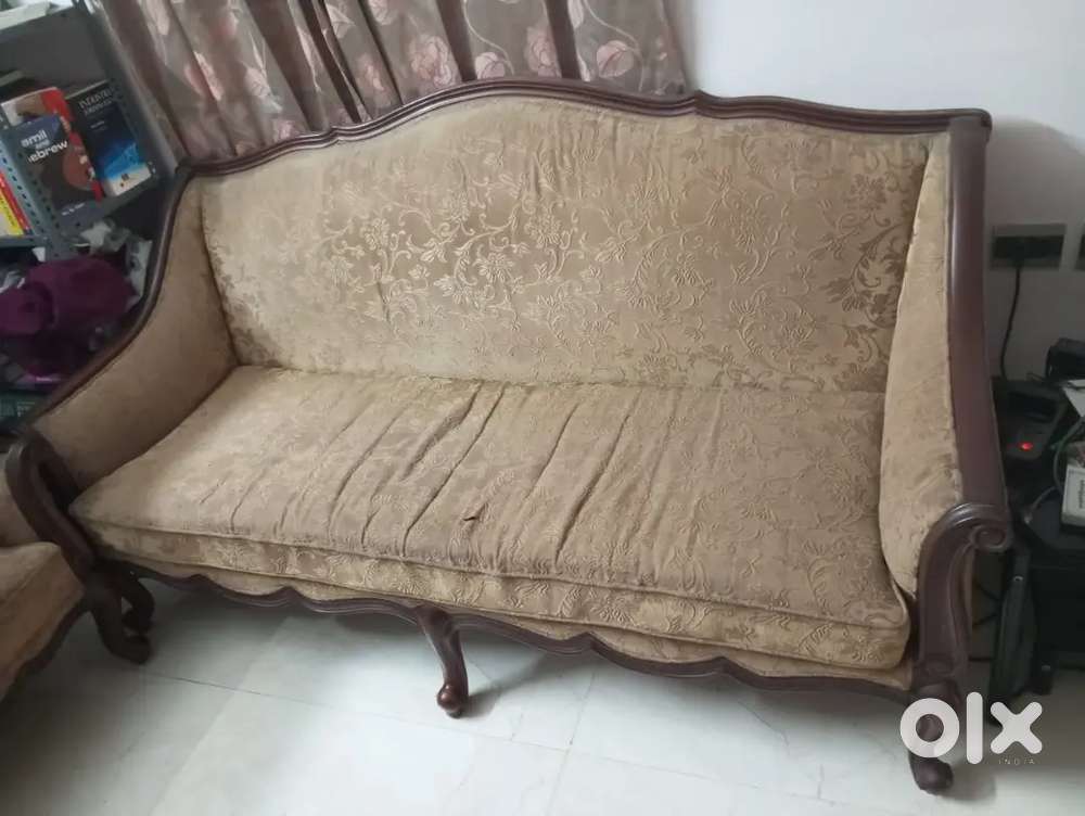 Teak wood sofa set 3+1+1