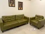 Premium leather sofa (3+1) and dining table (4) | selling for upgrade