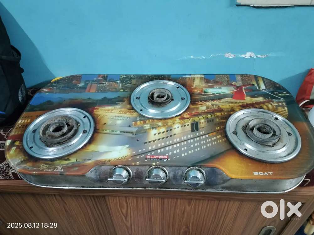 3 Burner boat glass top oven