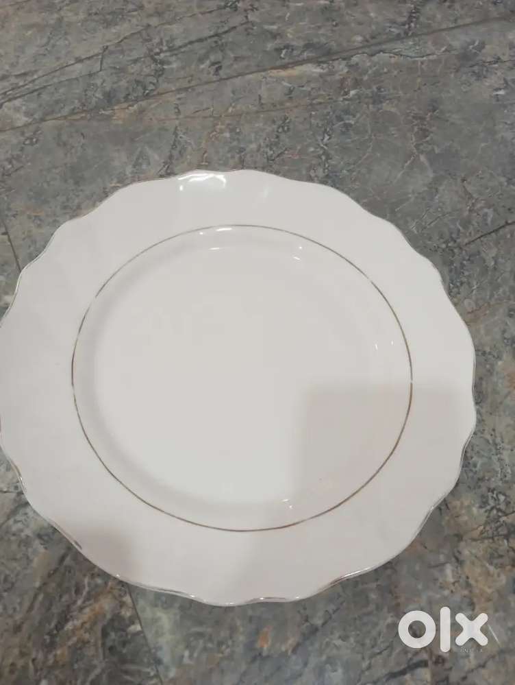 Bone china plates, quater plates, soup bowls, dessert bowls