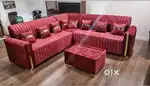 Golden strypes l shape sofa set in emi available Aliyar Arham Recliner