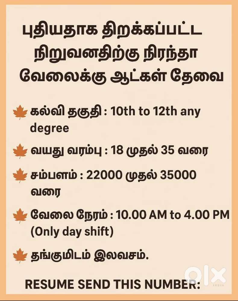 Job vacancy available