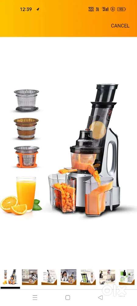 Juicer, Professional Cold Press Whole Slow Juicer,