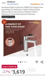 Hindware single lever basin mixer