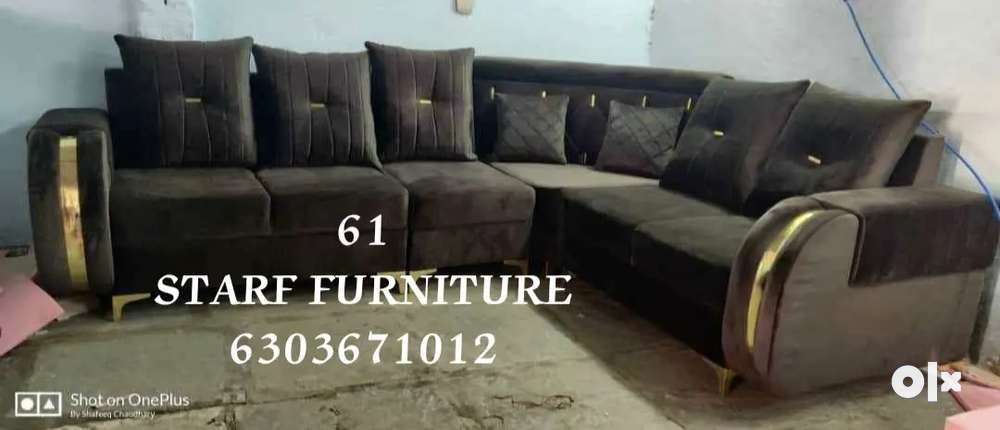 New Fancy sofa set black velvet cloth available in Starf Furniture
