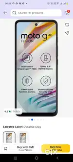 MOTO G40 FUSION/6 GB RAM/128 GB INTERNAL/EXCELLENT CONDITION
