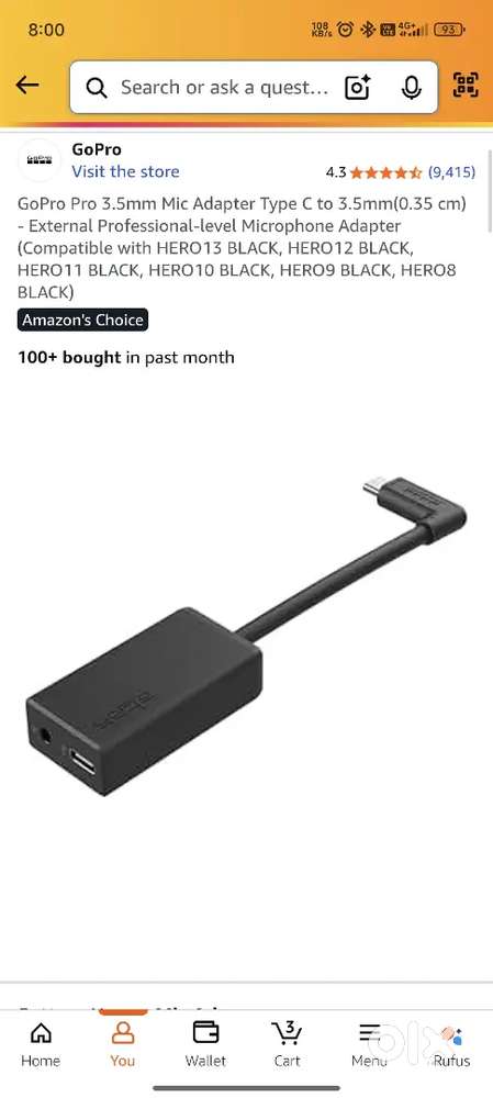 Gopro mic adapter