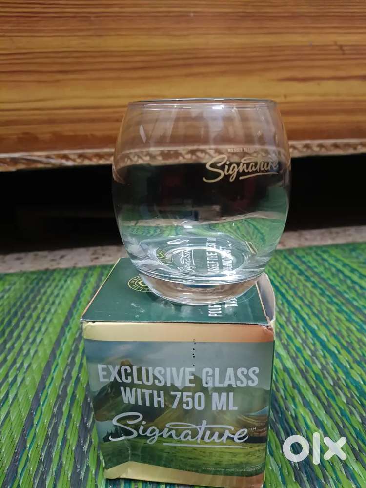 Signature brand A stylish glass for drink wine and shiny surface