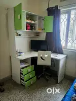 Malaysian Compress Wood Study Table, Shelf & Chair Set in Excellent