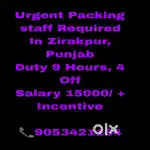 Packing Staff Job Zirakpur