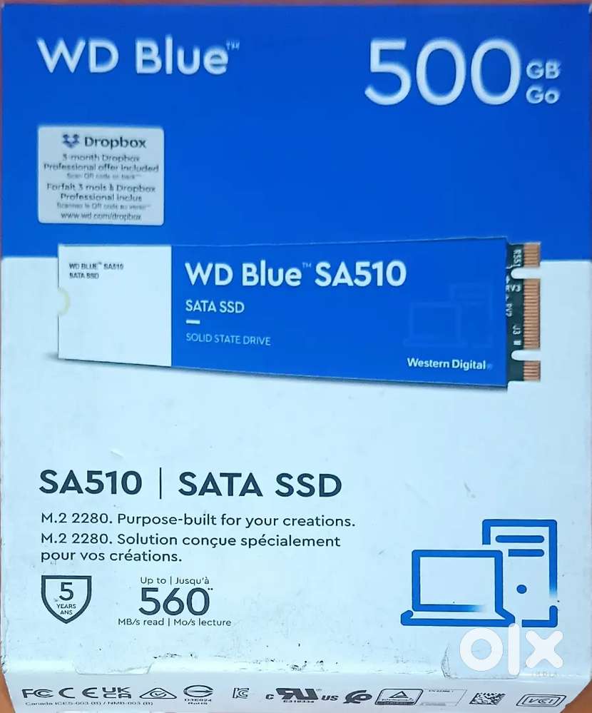 WD BLUE SA510 , 500 GB M.2 2280 SSD HARD DISK WITH WD WARRANTY