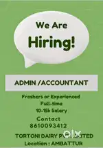 staff wanted admin/ accountant