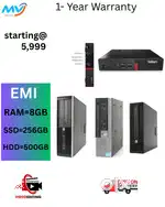 Full Set  CPU - Branded  Ram - 8GB DDR3  Hard disk - 500Gb  Keyboard M