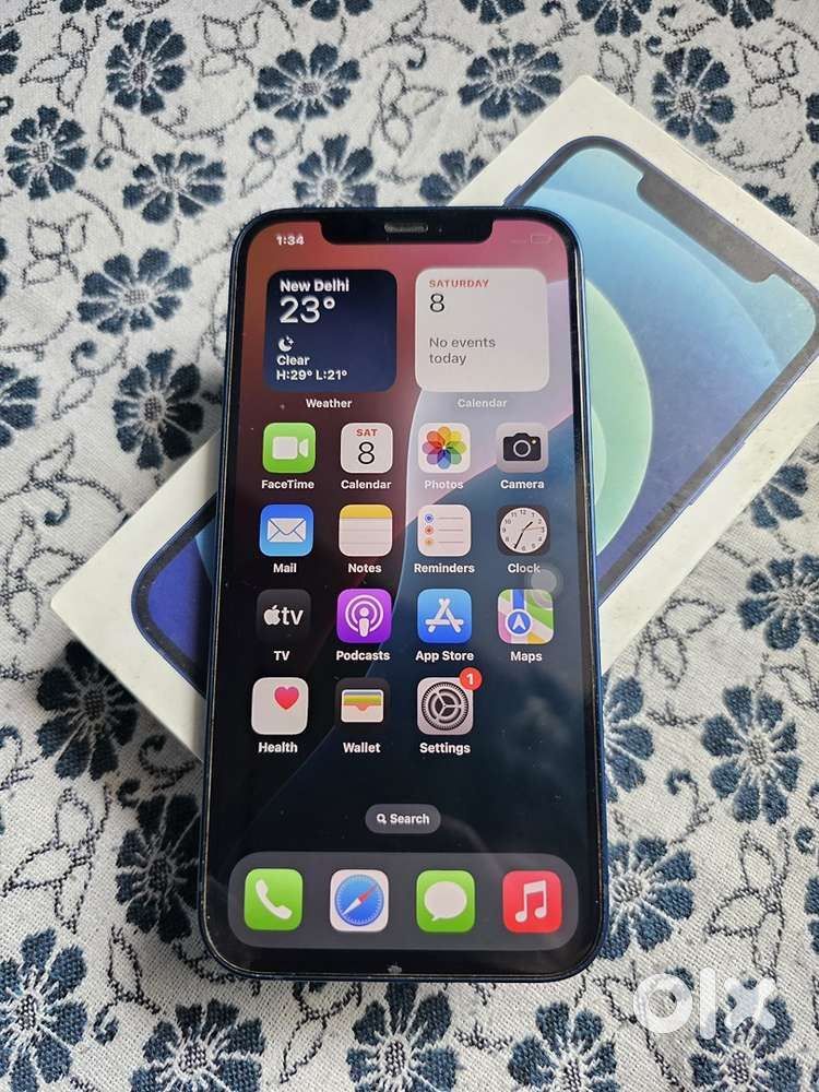 iphone 12 , 128gb 5G with original cable , box , Back cover