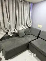 1 - Sofa cum bed , 2 - cupboard, 3 - centre table