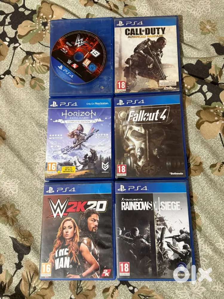 Ps4 Games, WWE 2K19,20, R6 SEIGE, FALLOUT 4,COD AW, HORIZON DW