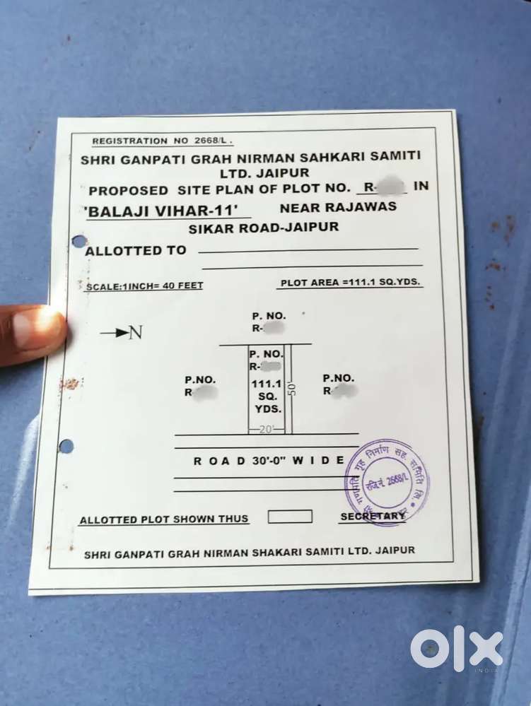 प्लॉट बिकाऊ, राजावास सीकर रोड़ जयपुर, केडिया सोसायटी 90B कॉलोनी में