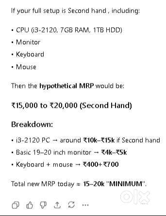 PC with keyboard , mouse ,and monitor in jusr ₹12,000