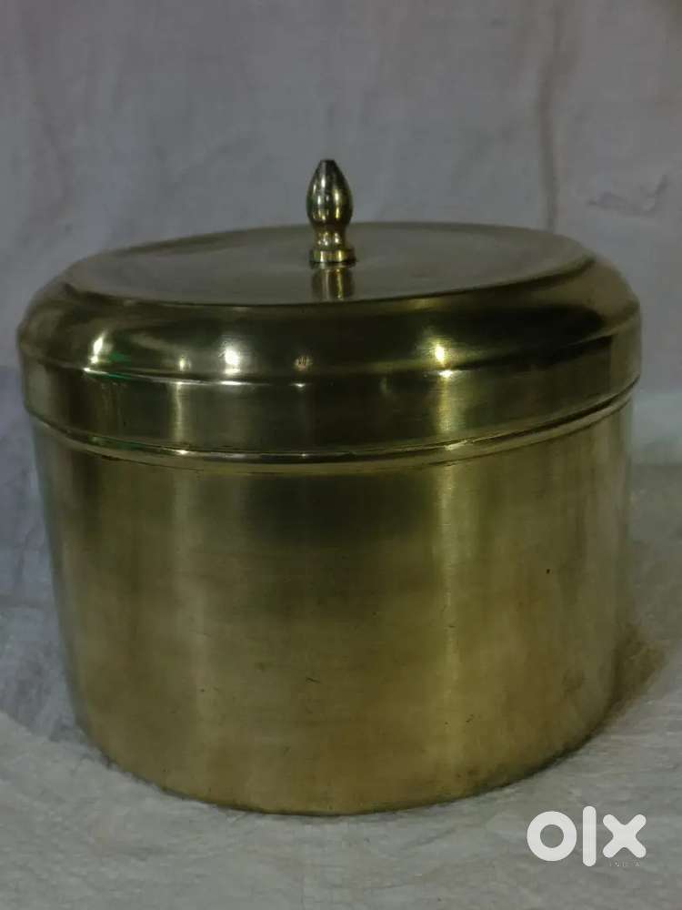 Antique pure brass solid heavy roti or chapati box