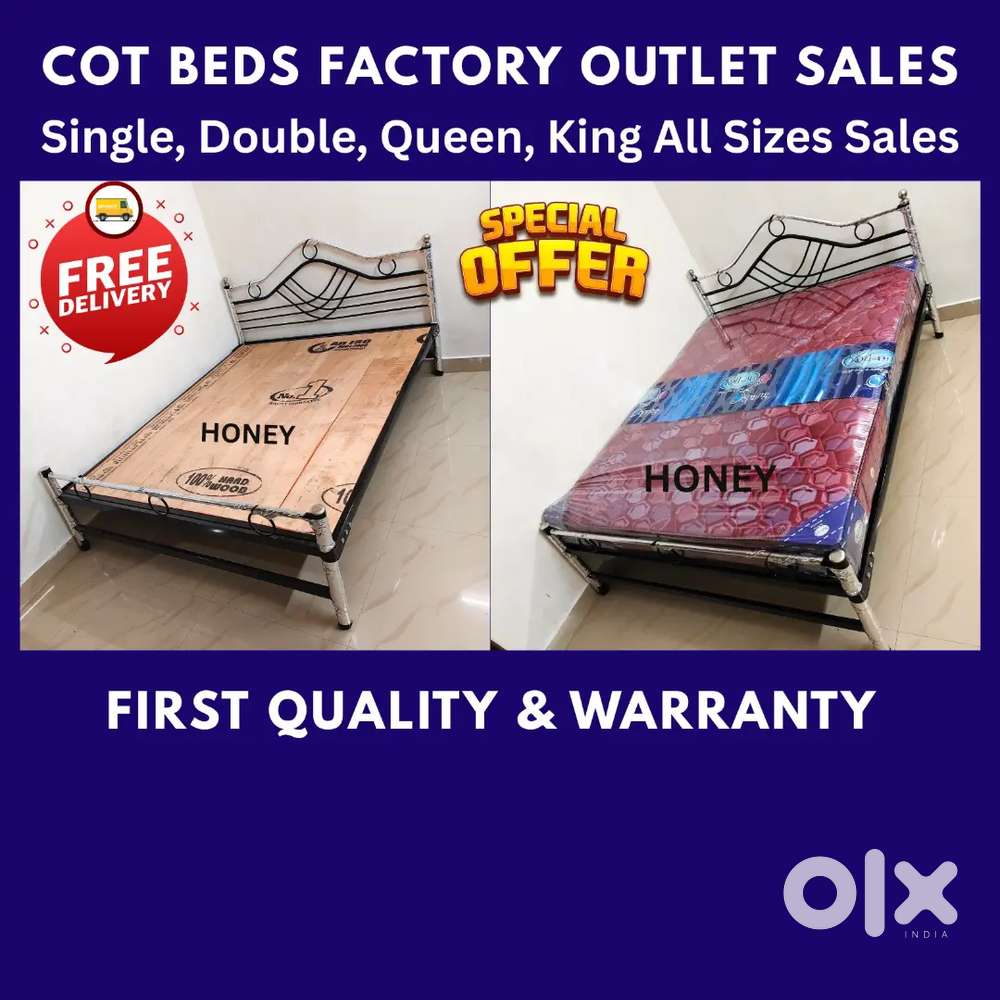 Steel Bed Cot Mattresses Sales _ different Sizes available