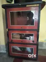 3-Tier Glass-Front Storage Cabinet – Good Condition