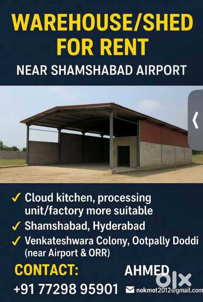 Warehouse Spacious Shed for Rent – 1800 sq.ft (200 sq. yards)