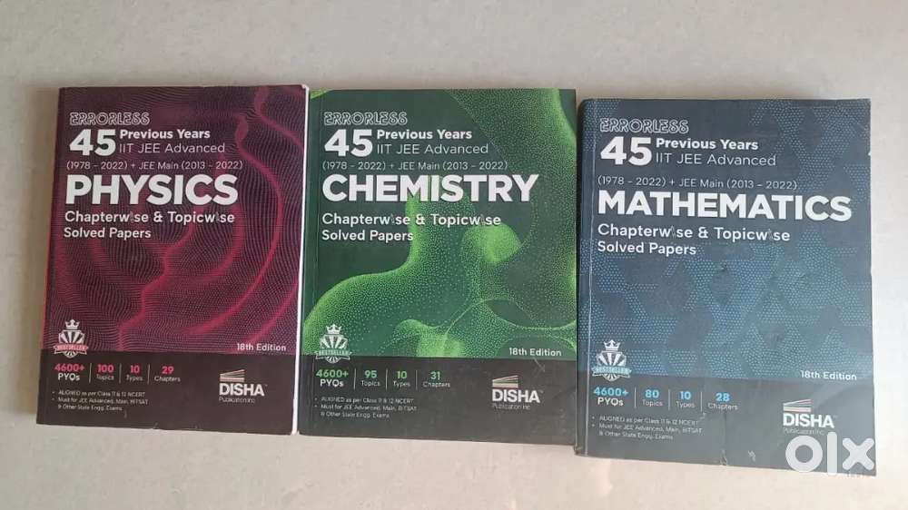Errorless 45 Previous Years IIT JEE Advanced papers