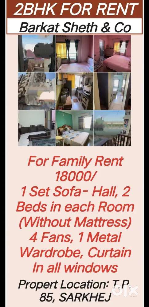2BHK SEMI FURNISHED FLAT FOR RENT