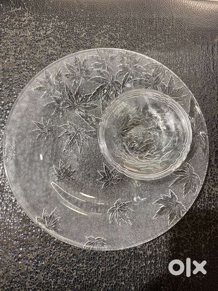 24 glass plates and 12 bowls