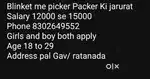 Picker and Packer in blinket