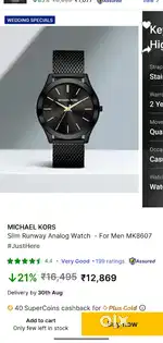 Michael kors slim watch