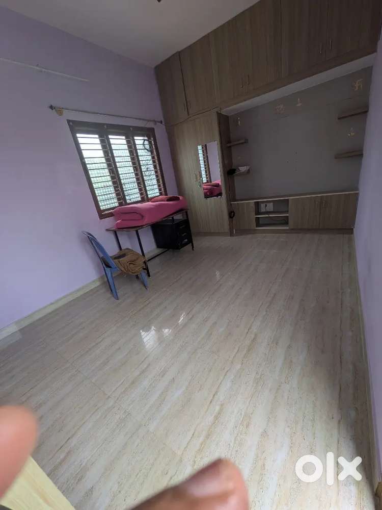 Studio room with power backup, wardrobes, mattress, table, solar water