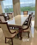 Customised 8 seater marble dinning table with affordable price in sta