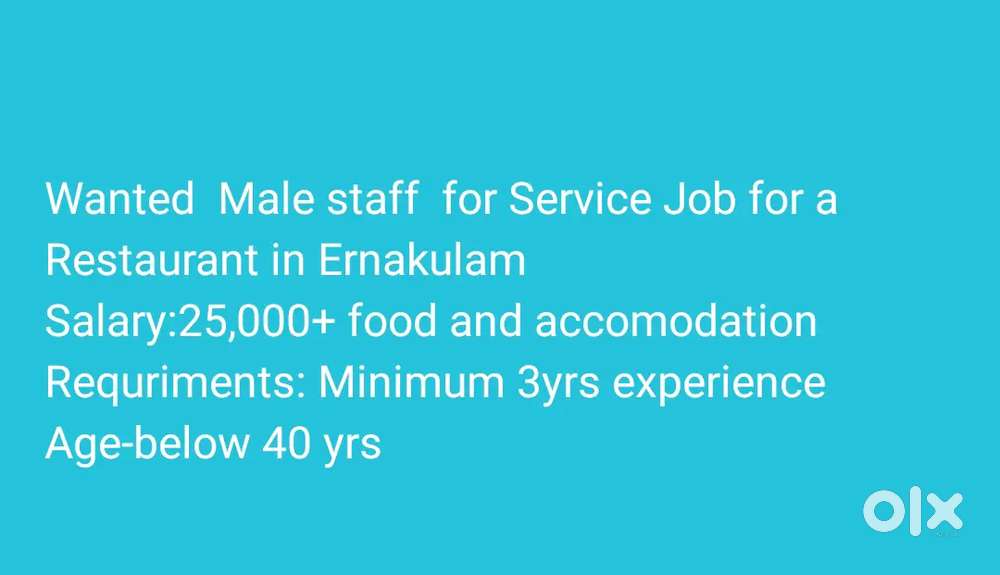 Vacancy for Experienced Waiter Male Stuart