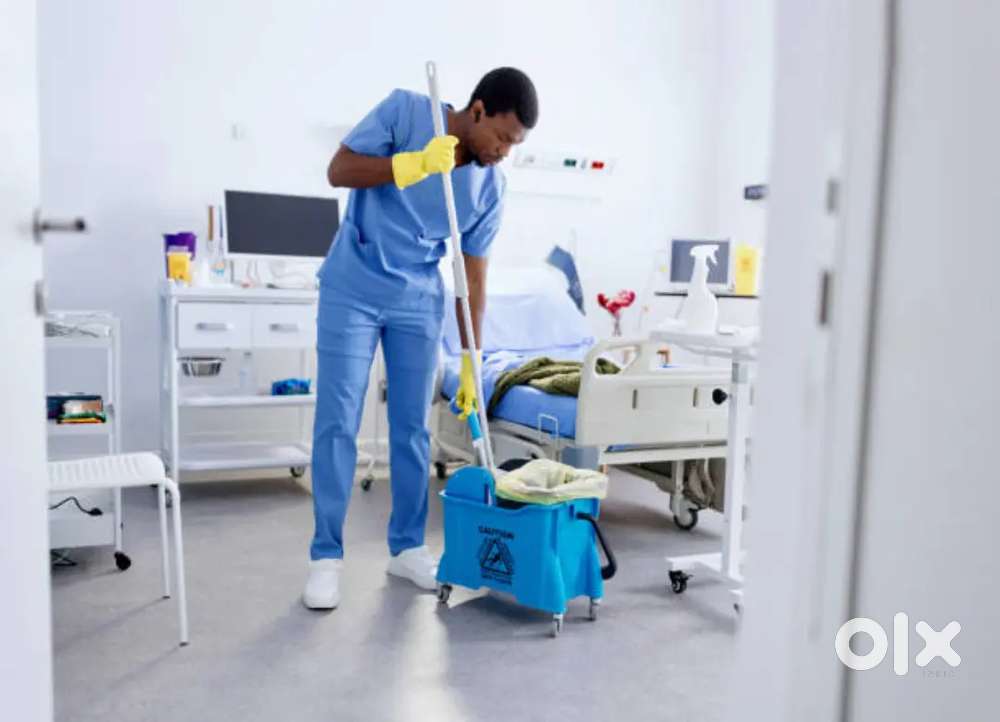 Male hospital cleaning staff