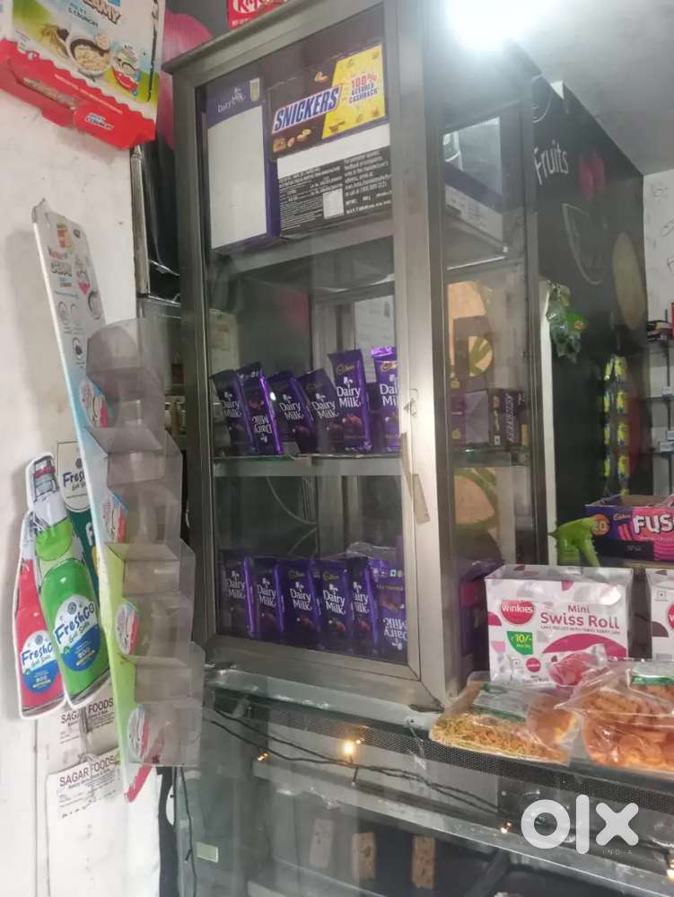 Stainless steel glass food storing cabinet