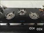 Glass top Gas stove 3 burner