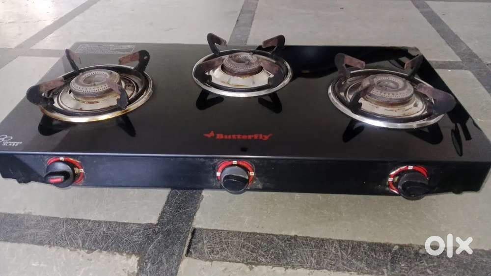 Butterfly Smart 3 Burner Glass Top Gas Stove