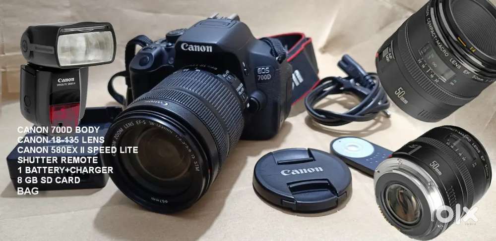 Canon 700D +Lenses Flash For sale