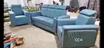 3+1+1 NEW MODEL SOFA SET WITH DIAMOND STITCHING GOLDEN LEGS