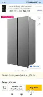 584 ltr side by side large refrigerator with warrenty new big size